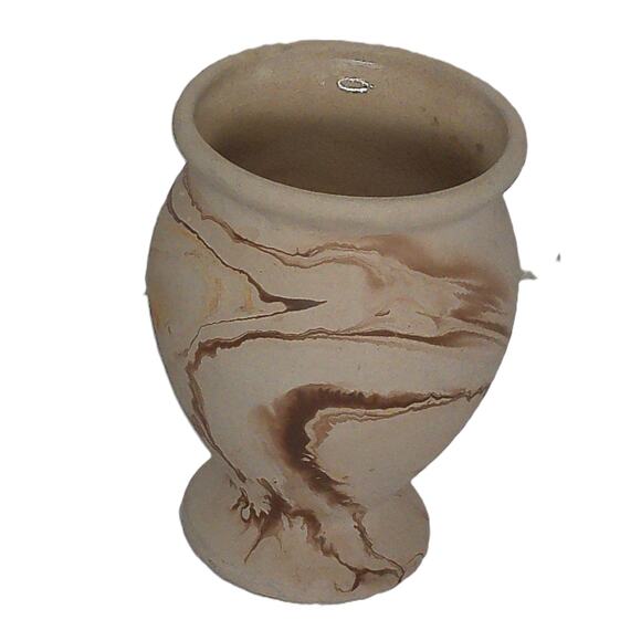 Vintage Nemadji Indian River Art Pottery Swirl Abstract Vase - Picture 2 of 7